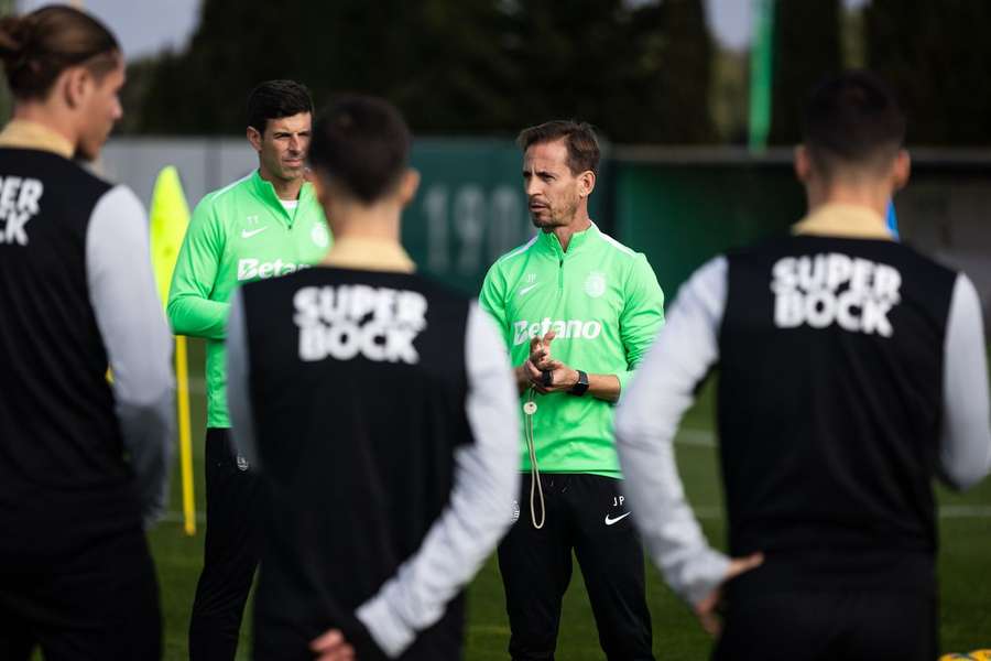 João Pereira durante o treino