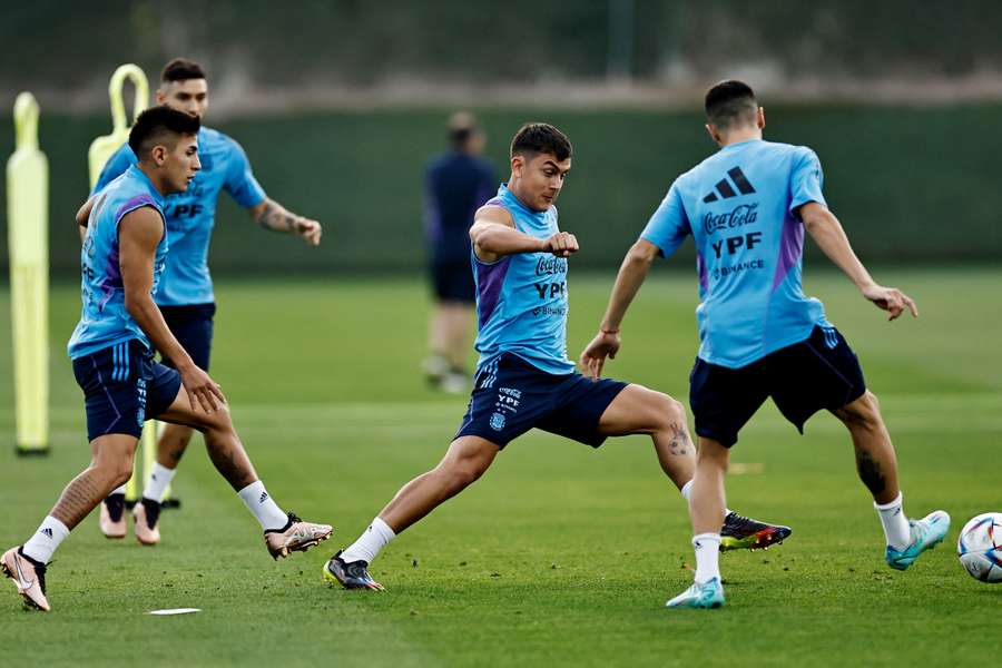 Argentina in training after their victory over the Netherlands