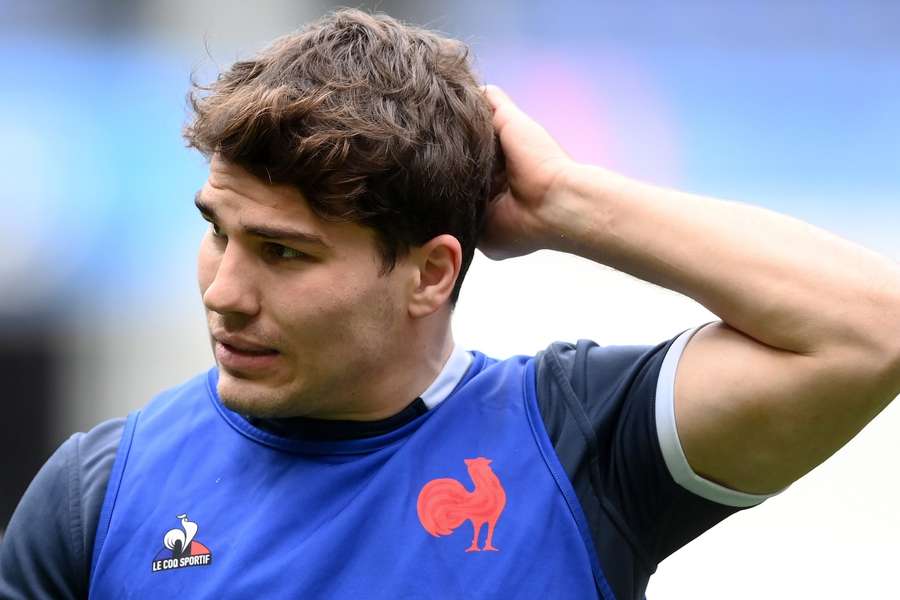 Antoine Dupont during a Captain's Run training session at the Stade de France