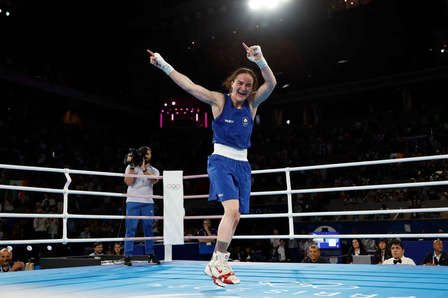 Kellie Harrington celebrates after her win