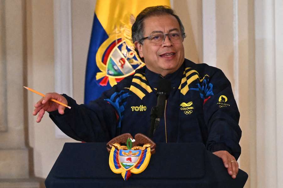 Petro, presidente de Colombia, durante una recepción con los atletas olímpicos