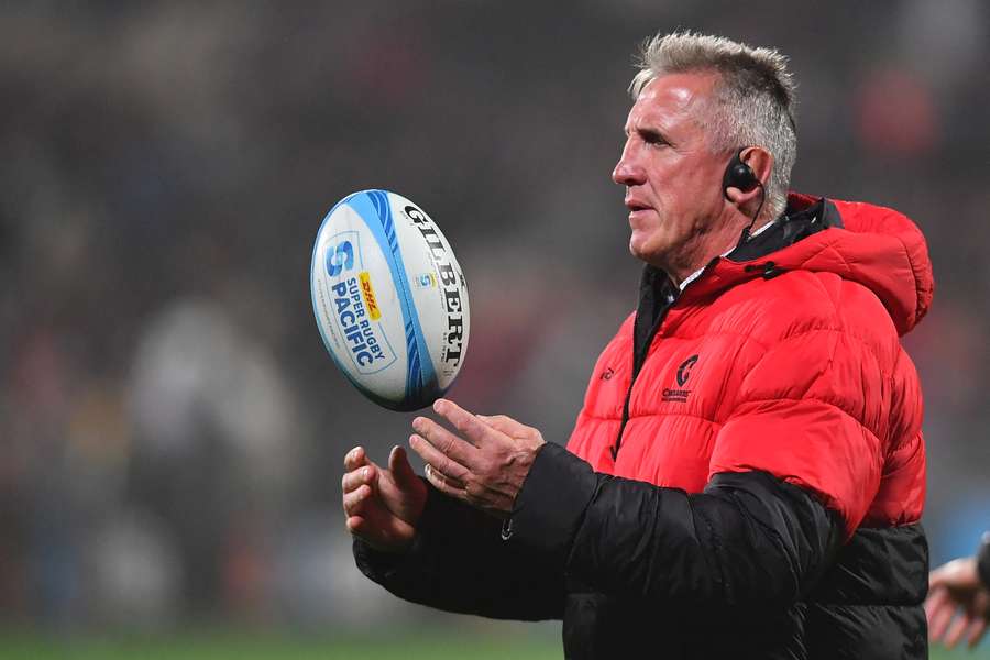 Crusaders coach Rob Penney looks on during last week's Super Rugby Pacific game against the Blues.