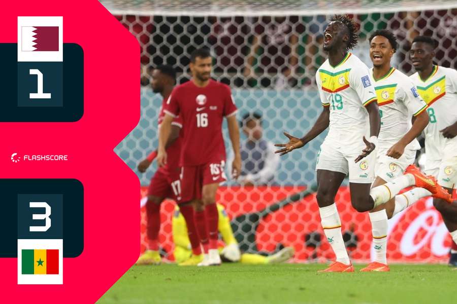 Senegal encaminhou a eliminação do Catar ao vencer por 3 a 1