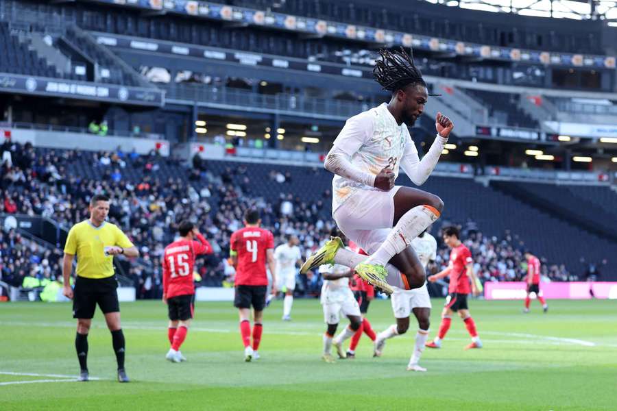Evann Guessand scored the opening goal for Ivory Coast against South Korea
