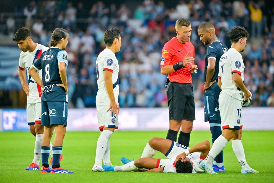 Gonçalo Ramos no relvado durante o jogo contra o Le Havre