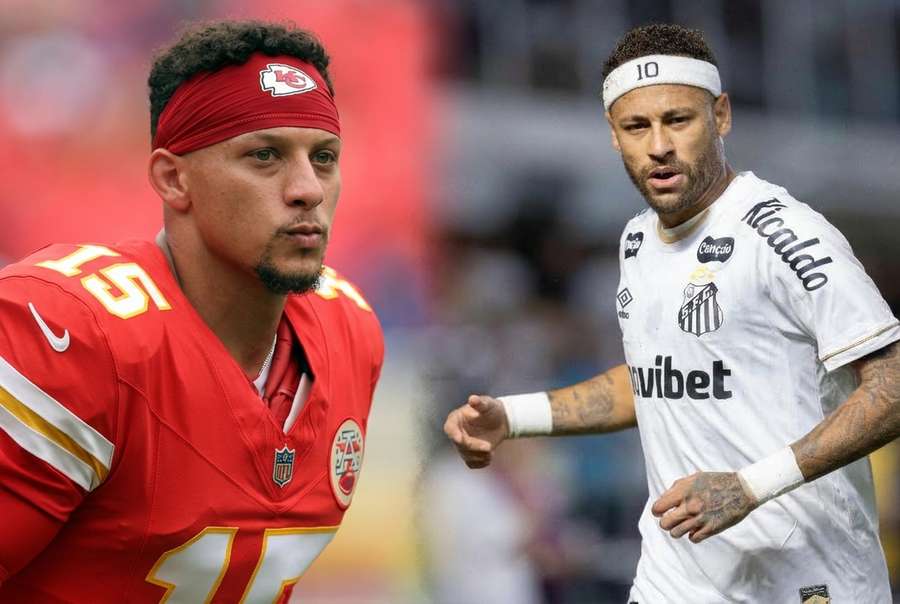 Mahomes e Neymar, dois astros em seus respectivos gramados Mahomes e Neymar, dois astros em seus respectivos gramados