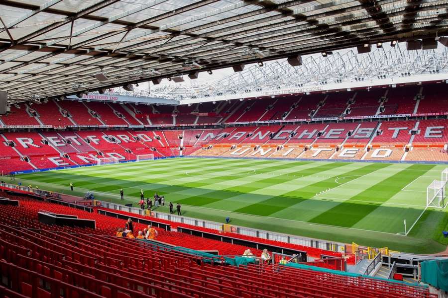 Pohľad na Old Trafford, domovský stánok Manchestru United.