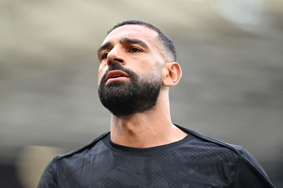 Mohamed Salah prior to the Premier League match between Manchester United and Liverpool 