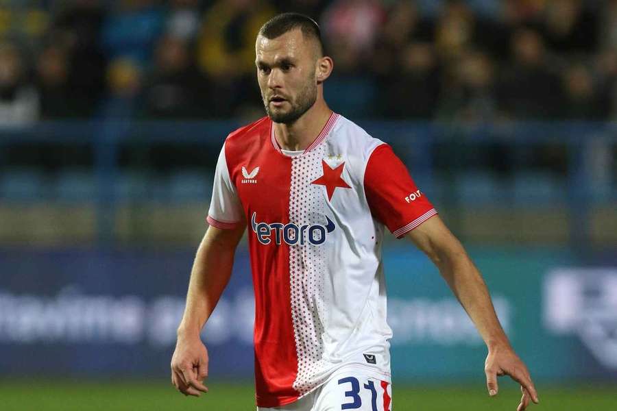 Útočník Slavie Erik Prekop.