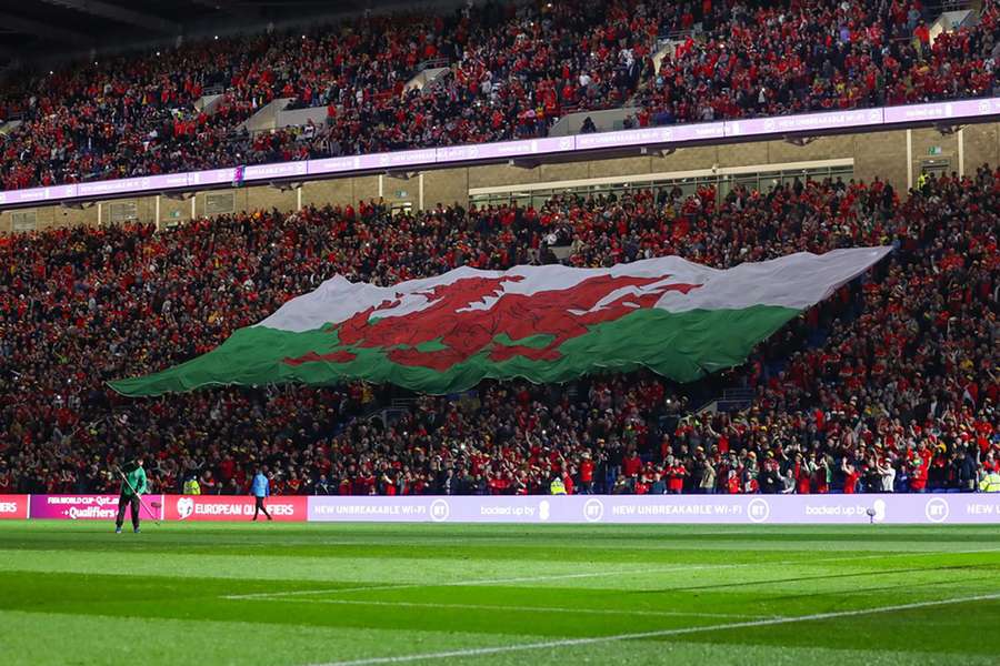 Flag of Wales flying at the Cardiff City Stadium