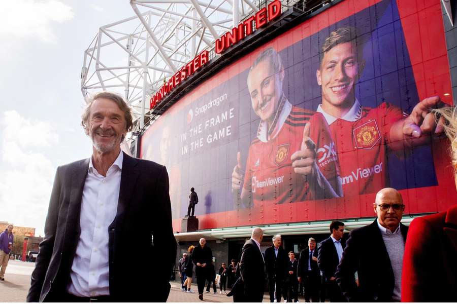 Sir Jim Ratcliffe outside of Old Trafford 