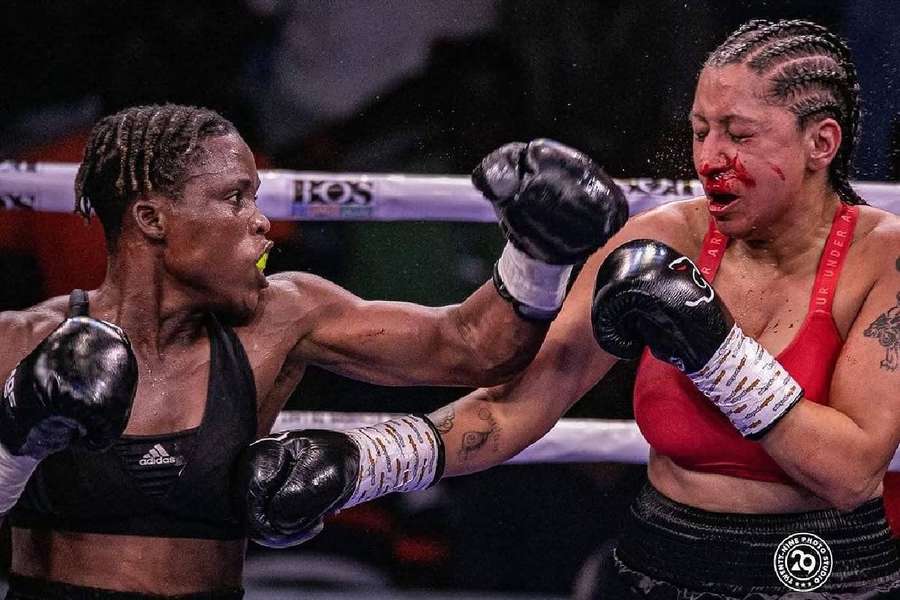 Abigail Quartey (left) in action