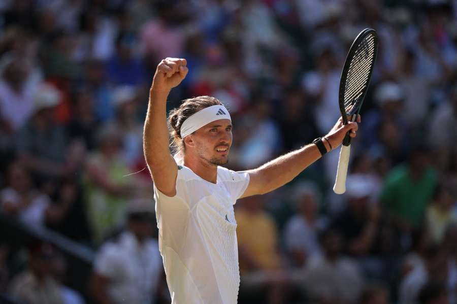 Alexander Zverev celebrates his win Alexander Zverev celebrates his win