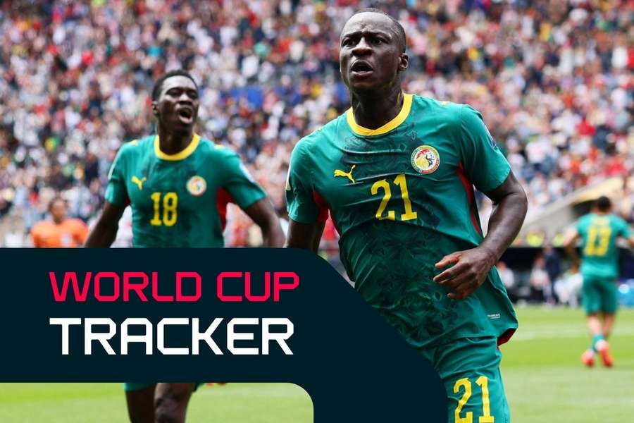 Senegal's Habib Diarra celebrates scoring their first goal Senegal's Habib Diarra celebrates scoring their first goal