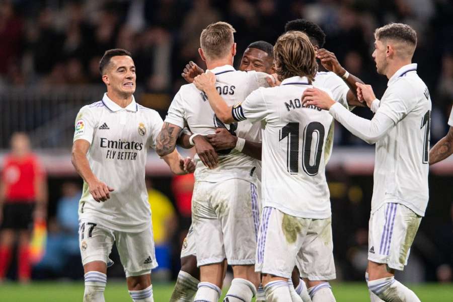 Real Madrid juicht na een doelpunt