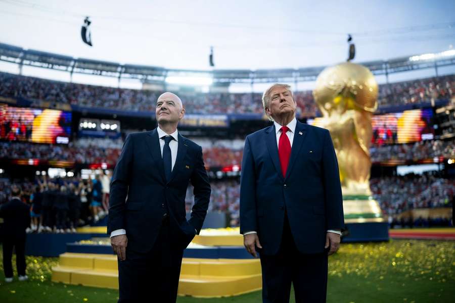Gianni Infantino a Donald Trump na finále MS 2026. Gianni Infantino a Donald Trump na finále MS 2026.
