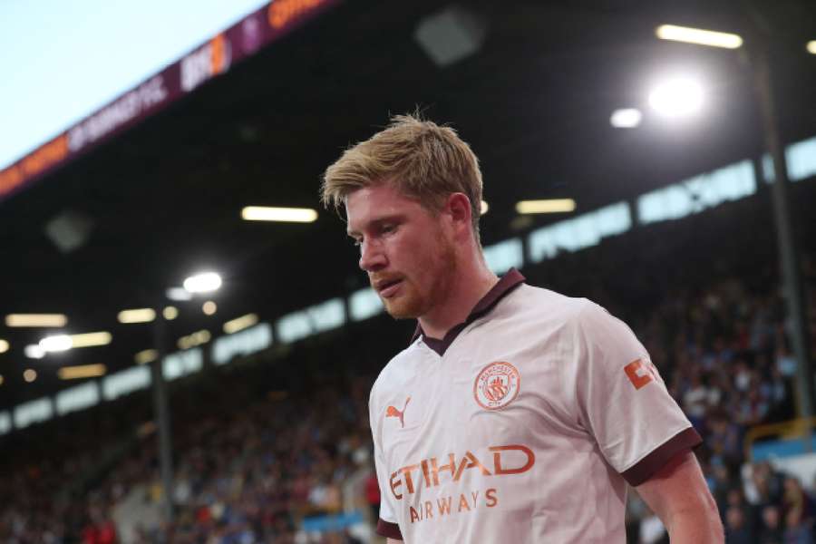 De Bruyne was taken off in the first half