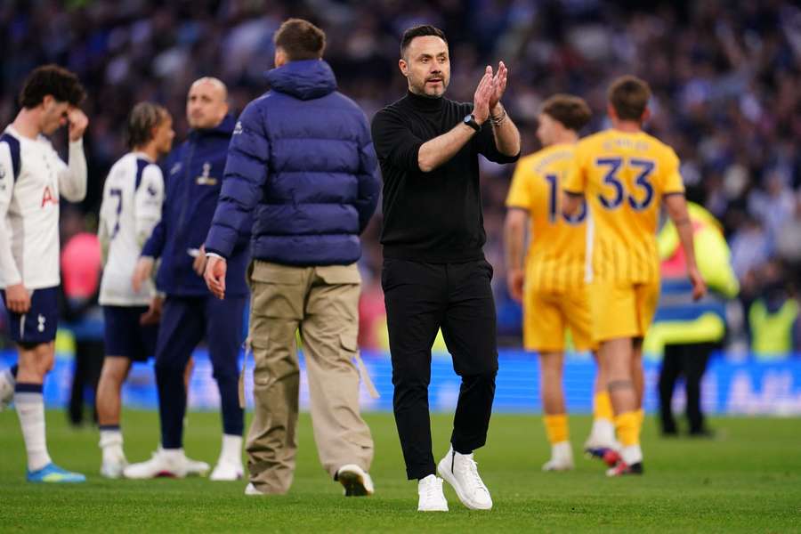 De Zerbi reacts after the game