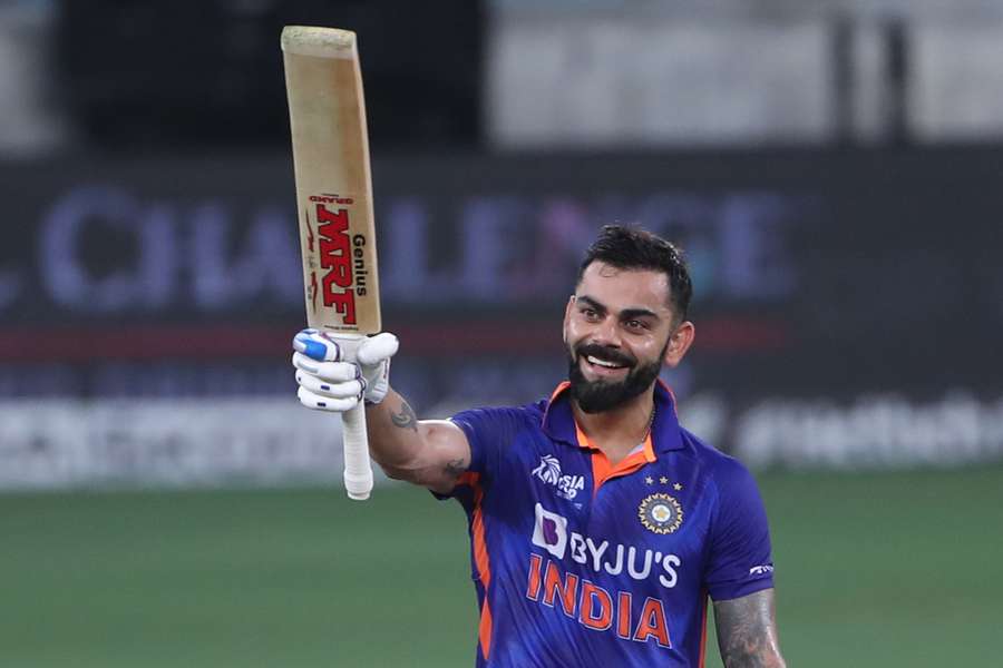 Kohli celebrated his first international century since 2019 