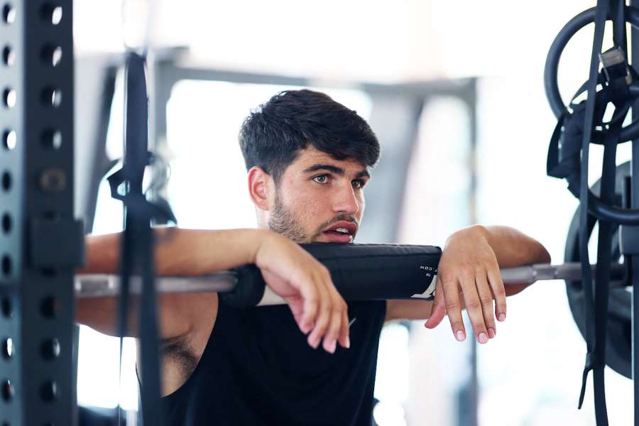 Carlos Alcaraz, en un entrenamiento