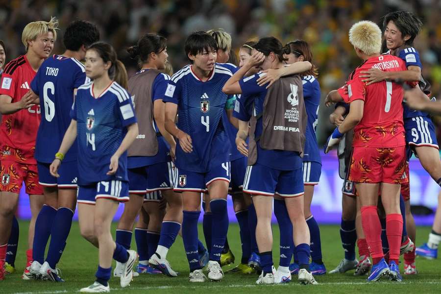 Japan celebrate winning the Asian Cup