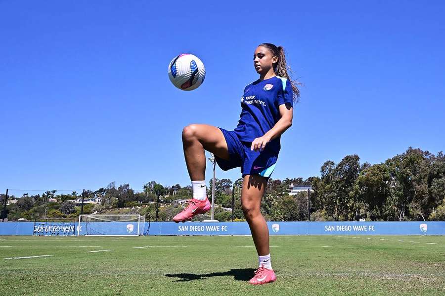 Delphine Cascarino à l'entraînement avec San Diego Wave. 