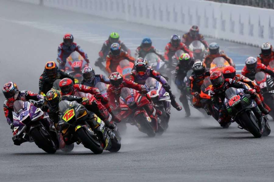 Jorge Martin and Marco Bezzecchi in action at the start of the race