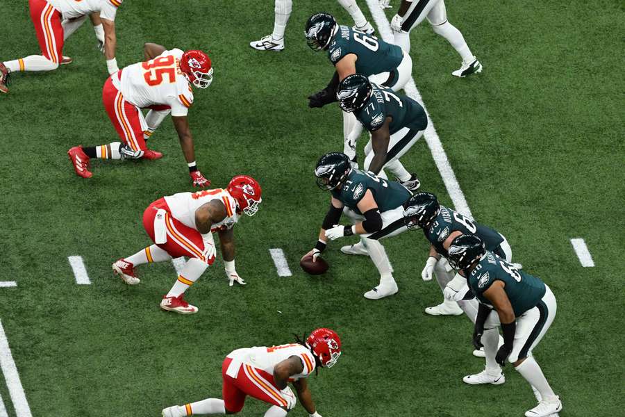 A picture from Super Bowl LIX between the Kansas City Chiefs and the Philadelphia Eagles at Caesars Superdome in New Orleans, Louisiana
