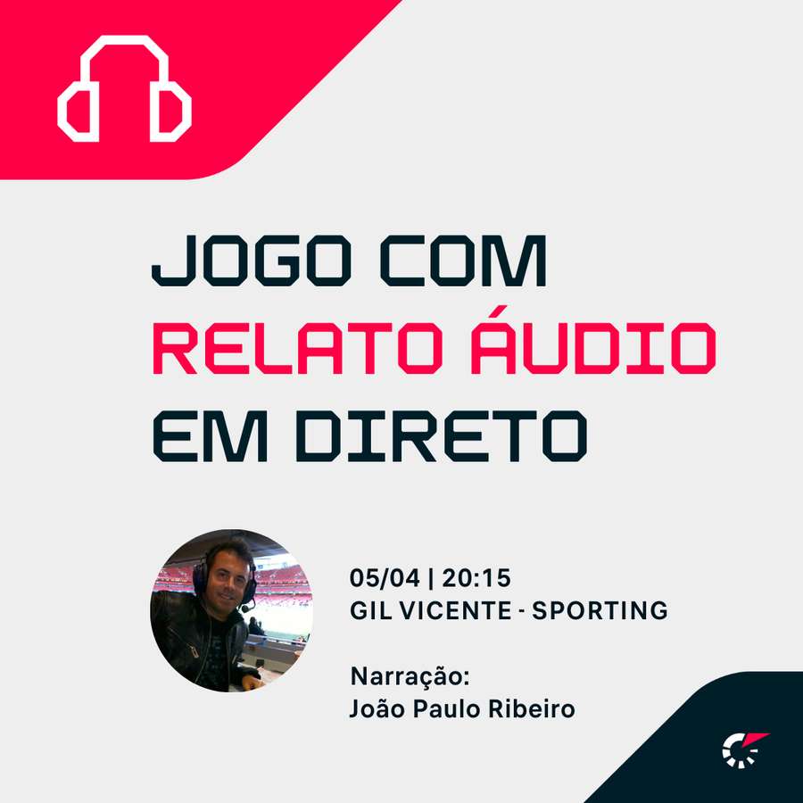 Acompanhe o relato áudio através da app ou site Acompanhe o relato áudio através da app ou site