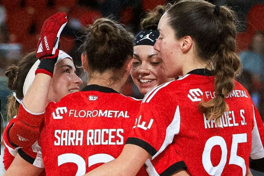 A festa das jogadoras do Benfica
