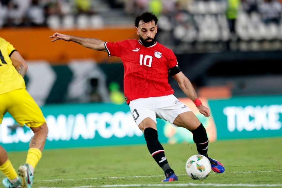 Mohamed Salah en action avec l'Égypte.