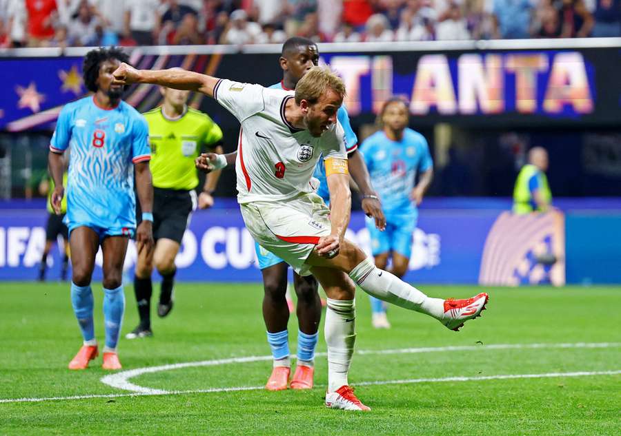England's Harry Kane scores their second goal England's Harry Kane scores their second goal