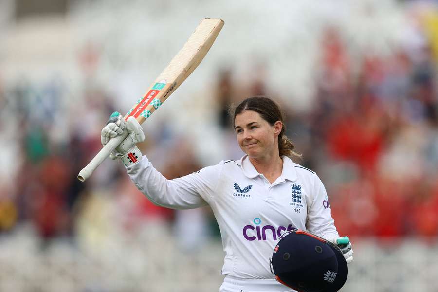 England's Tammy Beaumont acknowledges the crowd as she walks after losing his wicket for 208 run