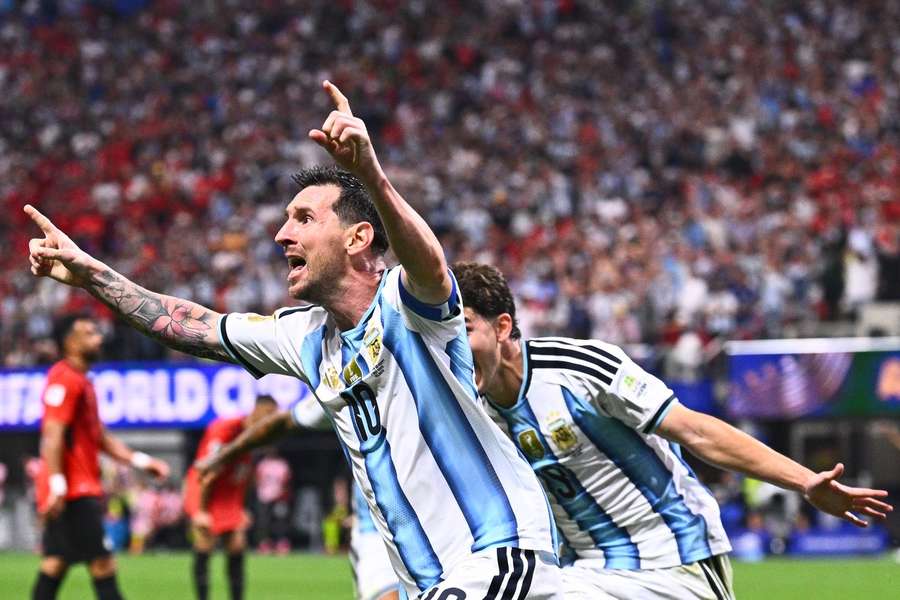 Argentina's Lionel Messi scores against Egypt Argentina's Lionel Messi scores against Egypt
