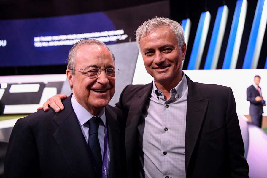 Florentino Pérez, junto a José Mourinho