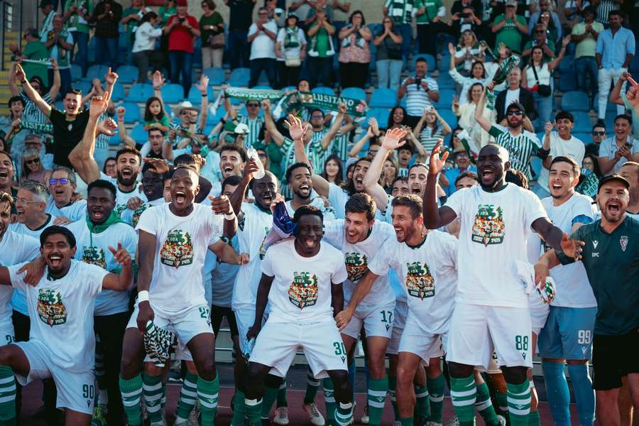 A festa dos jogadores do Lusitano de Évora
