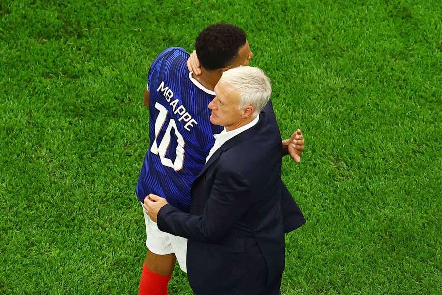 Kylian Mbappe, left, and Didier Deschamps during their semi-final loss to Spain Kylian Mbappe, left, and Didier Deschamps during their semi-final loss to Spain