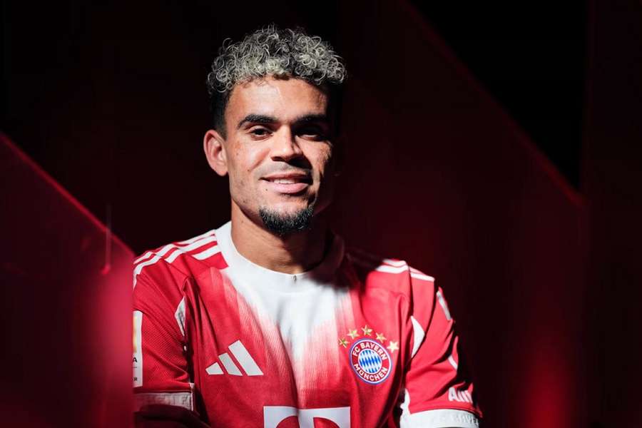 Luis Díaz, con la camiseta del Bayern