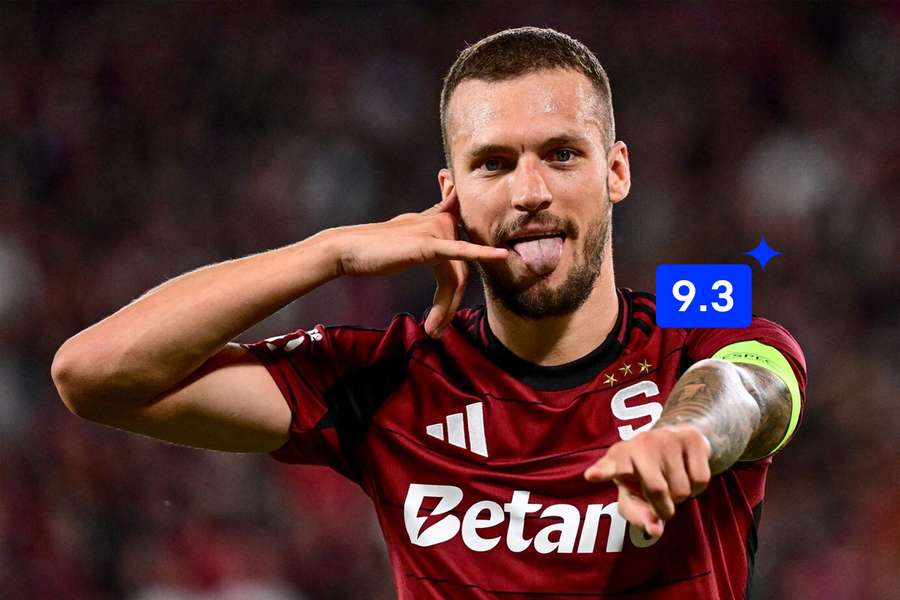 Lukáš Haraslín slaví první gól coby kapitán Sparty.