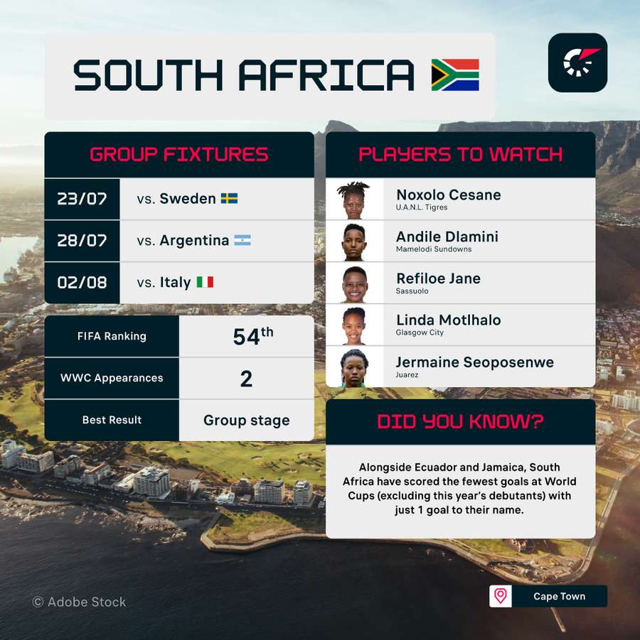 South Africa are taking part in their second World Cup