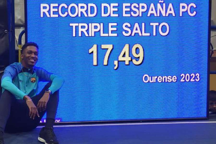 Jordan Díaz bate su propio récord de España de triple salto con 17,49 metros