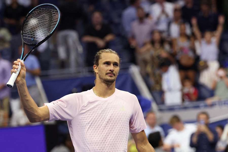 Zverev après sa qualification. Zverev après sa qualification.