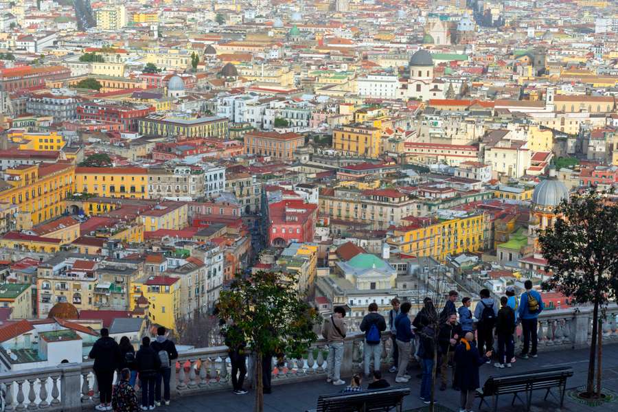 Une vue aérienne de Naples. Une vue aérienne de Naples.