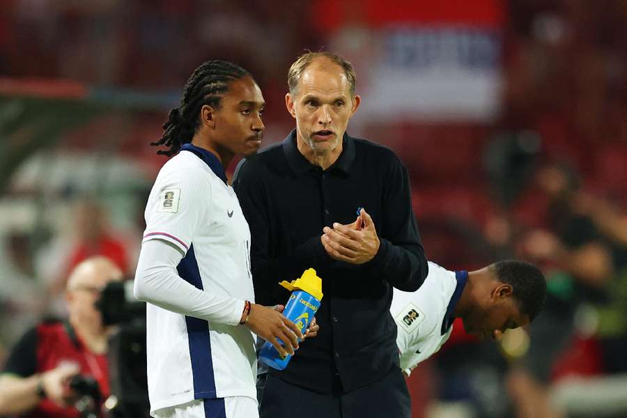Spence before coming on for his first England appearance 