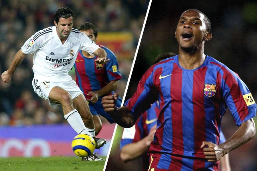 Luis Figo and Samuel Eto'o played for both Real Madrid and Barcelona.