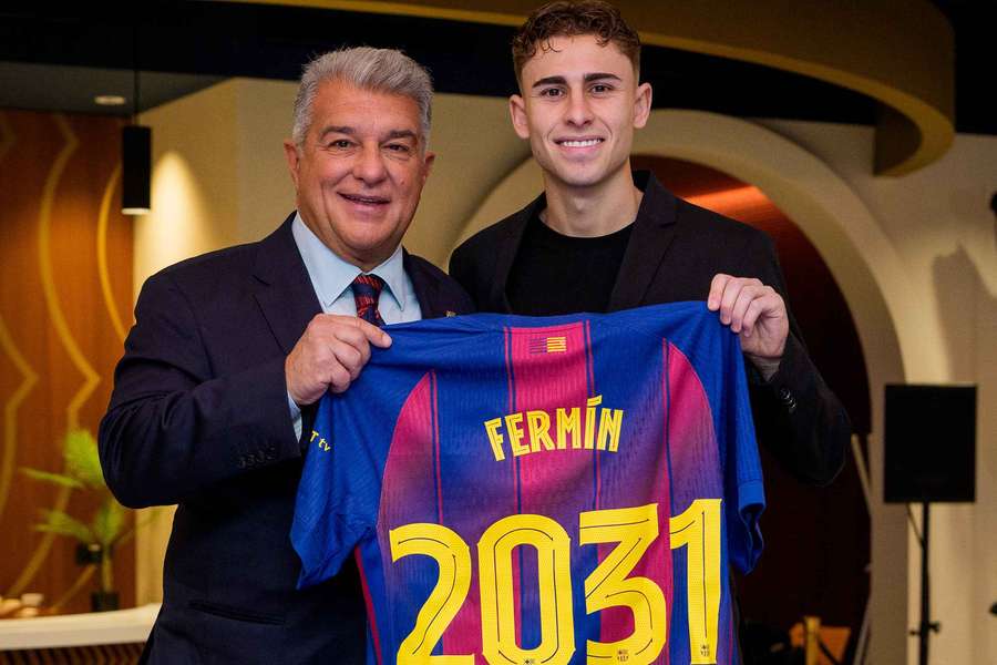 Fermín, con Laporta 