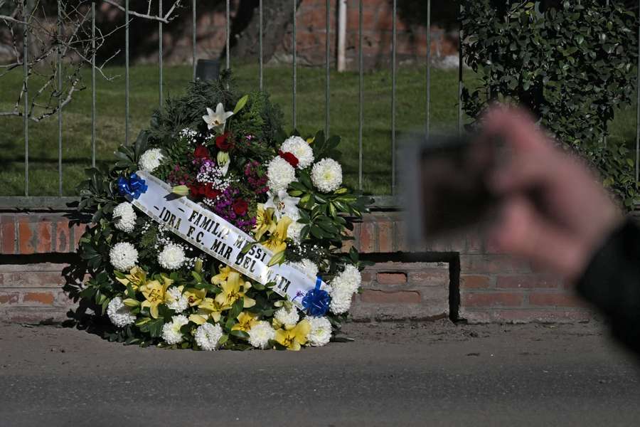 A funeral wreath for the Messi family outside the El Prado cemetery on the outskirts of Rosario A funeral wreath for the Messi family outside the El Prado cemetery on the outskirts of Rosario