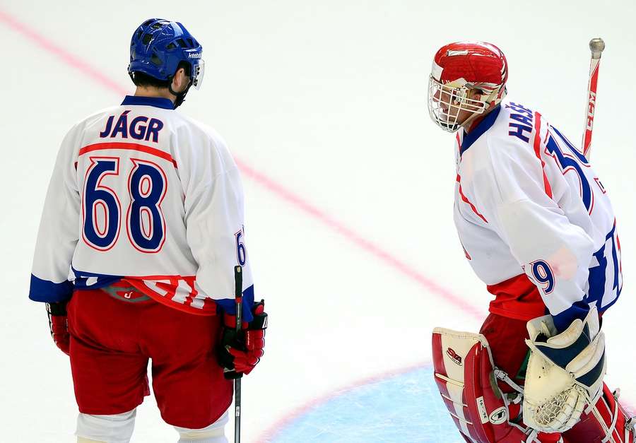 Jaromír Jágr a Dominik Hašek.