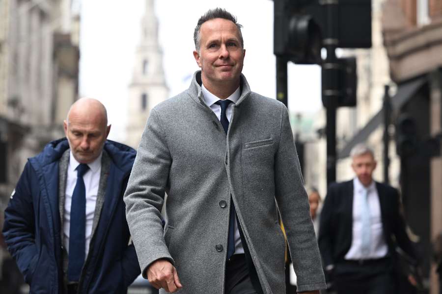 Former England cricket captain Michael Vaughan arrives to attend a Cricket Discipline Commission hearing