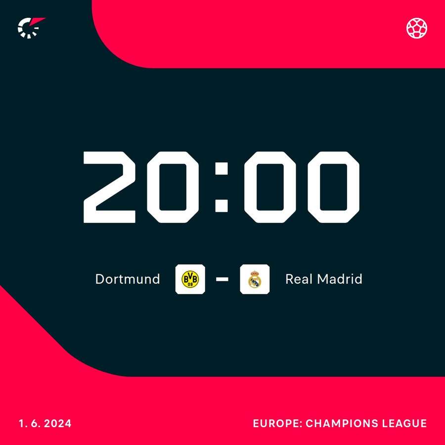 Dortmund v Madrid UCL final, Saturday 1st June
